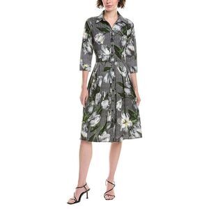 Samantha Sung Womens Audrey #1 Shirtdress, Grey